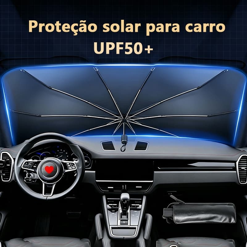 Guarda-Sol para Para-Brisa de Carro Universal Dobrável Tipo Guarda-Chuva – Proteção contra Raios UV e Térmica