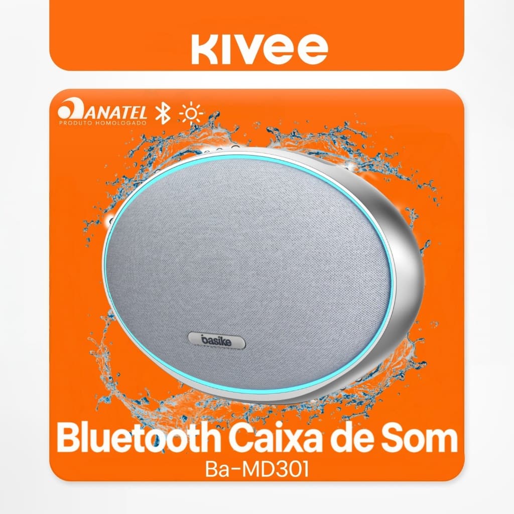 Kivee X Basike Caixa de Som 12000mAh Portátil Bluetooth 160W Graves Fortes  IPX6 À Prova D'água RGB TWS