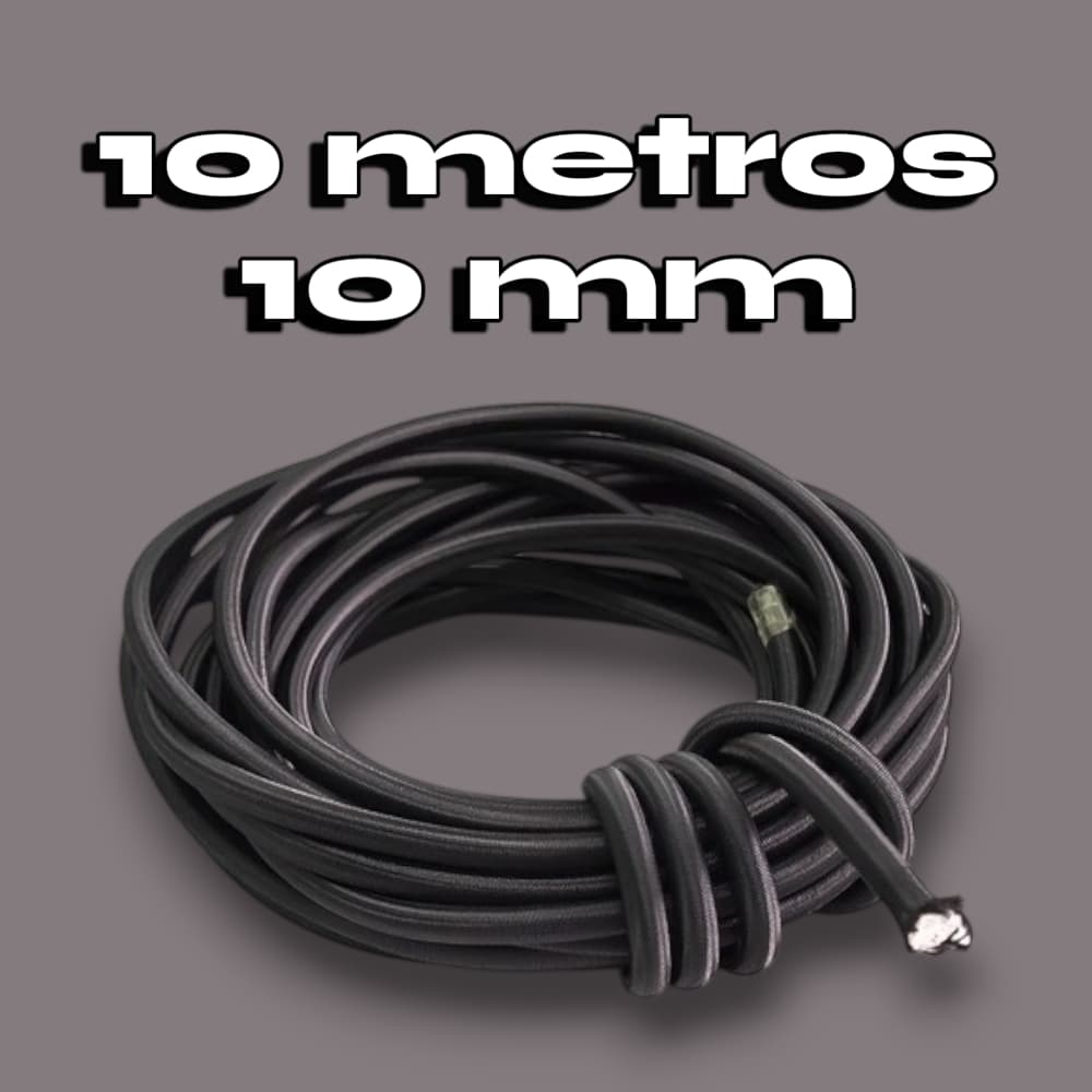 10 Metros 10mm Corda Elastica Multiuso Para Fixaçao Preta