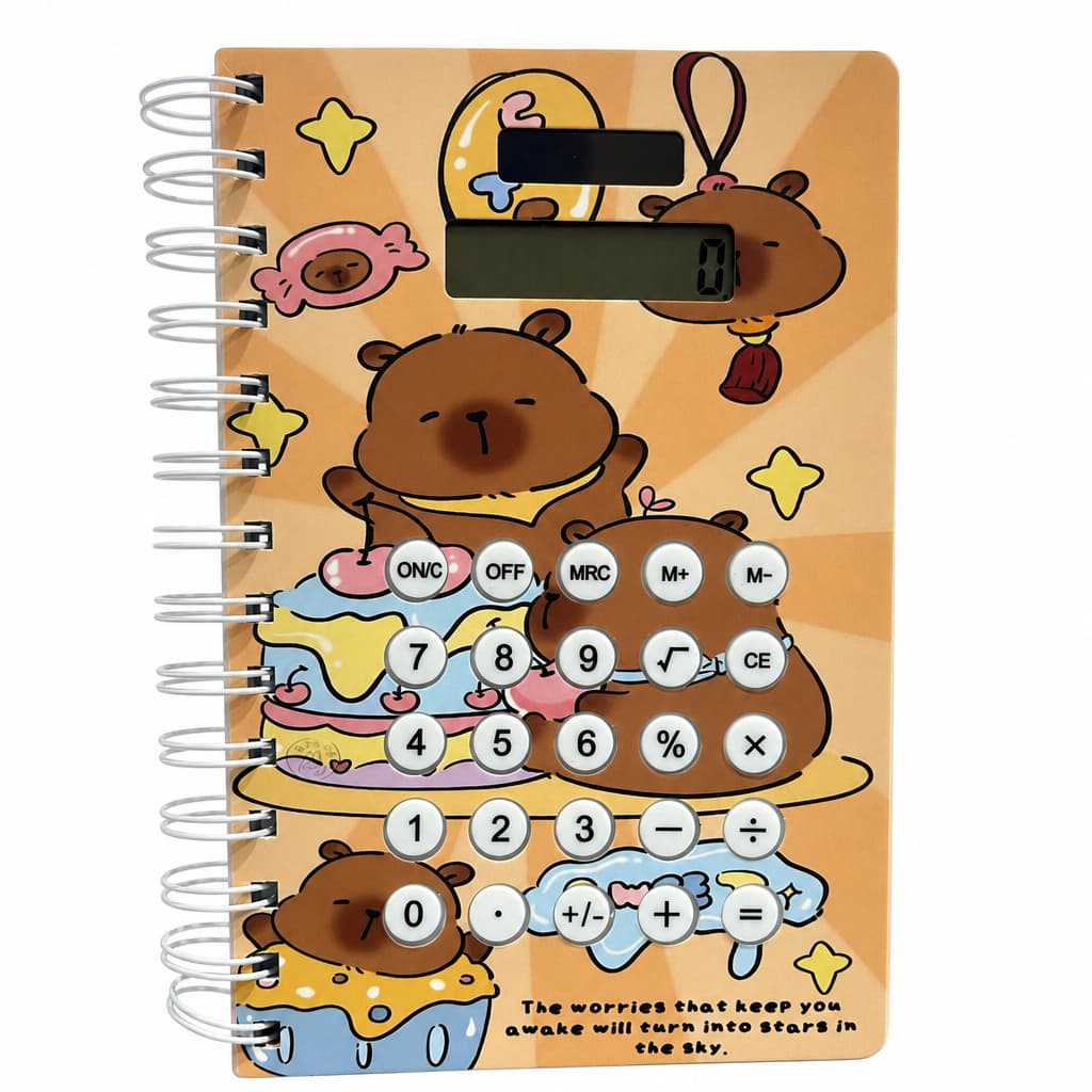 Kit 3 Cadernos Capivara Brochura com Calculadora Material Escolar
