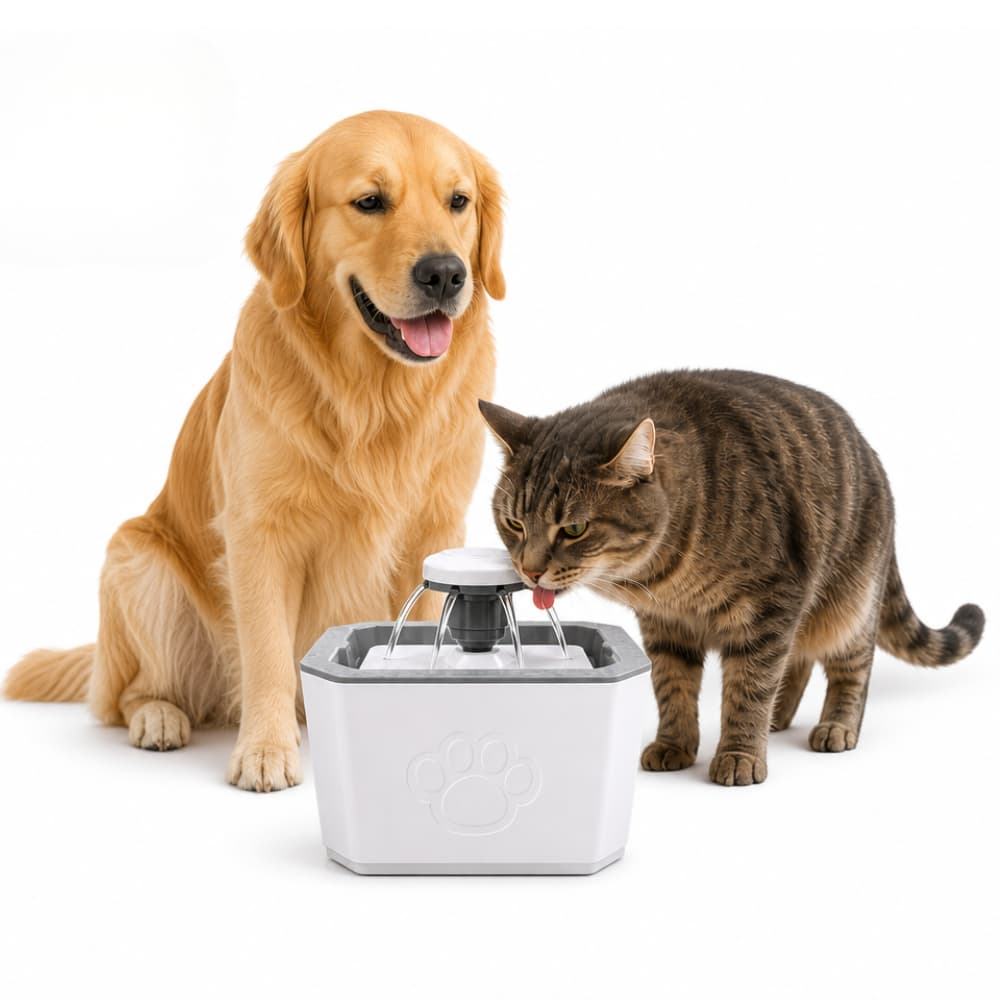 Fonte Bebedouro Automática Pet Cães Gatos 2,5L 3 Modos Branco Agua Pet
