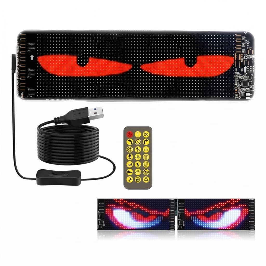 Painel Flexivel Tela de Luz Led RGB Olhos Carro Imagens Texto Matriz 16x64