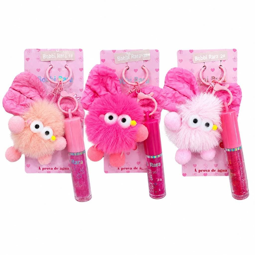Gloss Bobbi Rara À Prova D'água Com Chaveiro Pompom