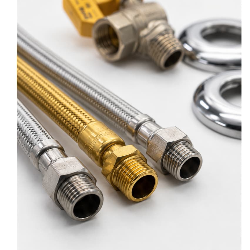 Kit Instalação Aquecedor a Gás 40cm Alta Vazão Lorenzetti Inox Flexível Gás Água Conexão Hidráulica