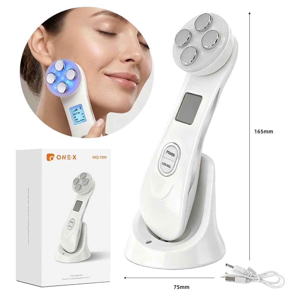 Massageador Facial 6 em 1 com EMS Lifting Anti-Idade Recarregável