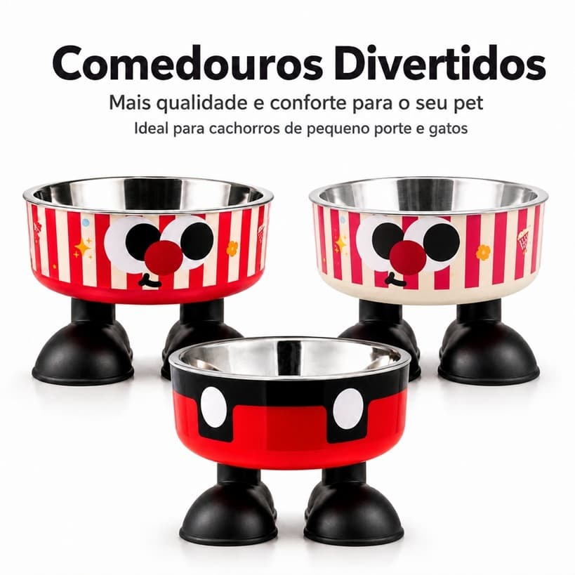 Tigela Comedouro elevado para cachorro - Engraçado - Mais conforto e saúde