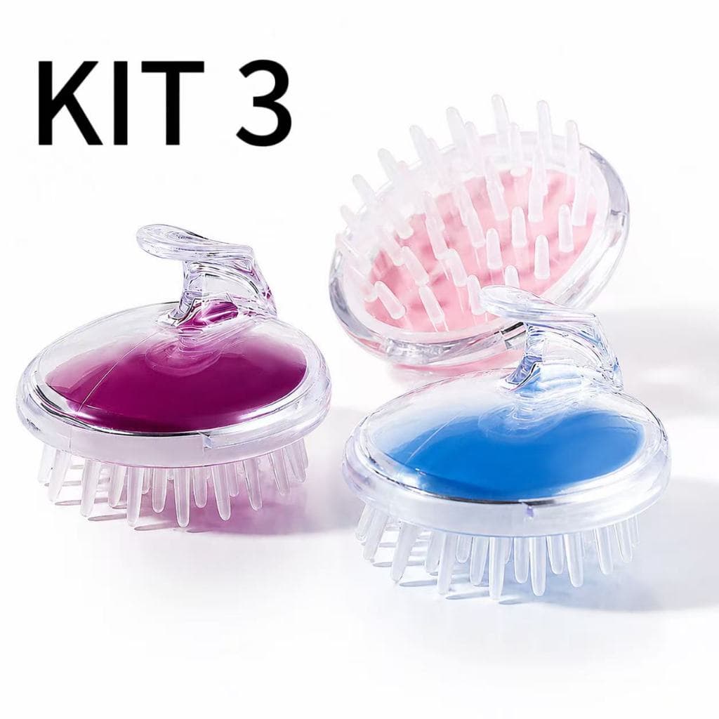 DAGUAN kit3 Escova Massageadora De Couro Cabeludo Silicone Macio