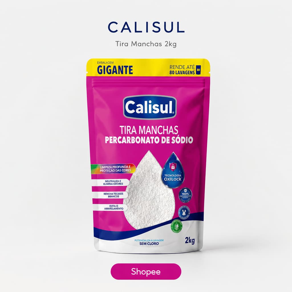 Tira Manchas Calisul 2kg Percarbonato de Sódio Produto de Limpeza Não Consumível Humanos 80 Lavagens