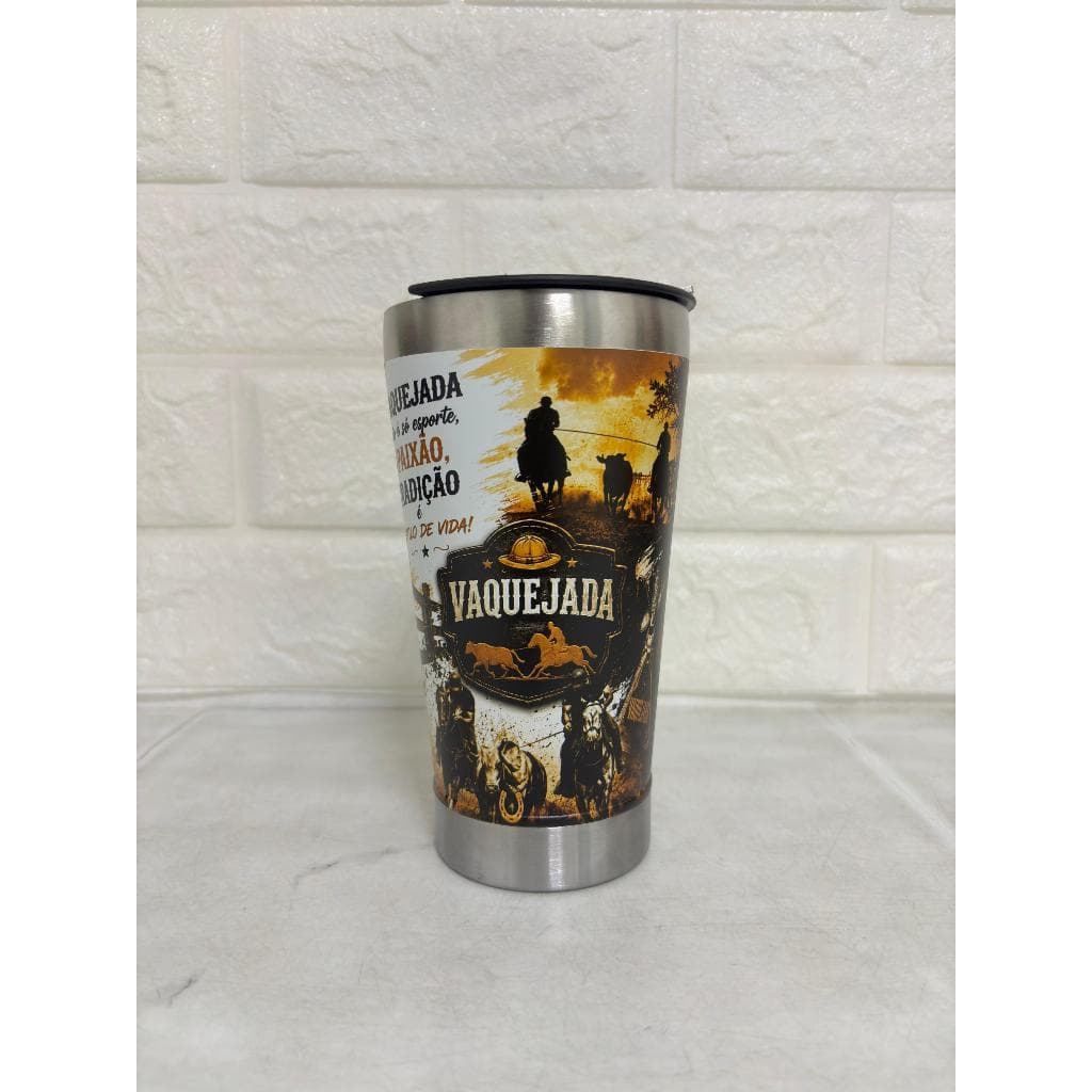 Copo Térmico 473ml Vaquejada/cavalo/vaqueiro/abridor