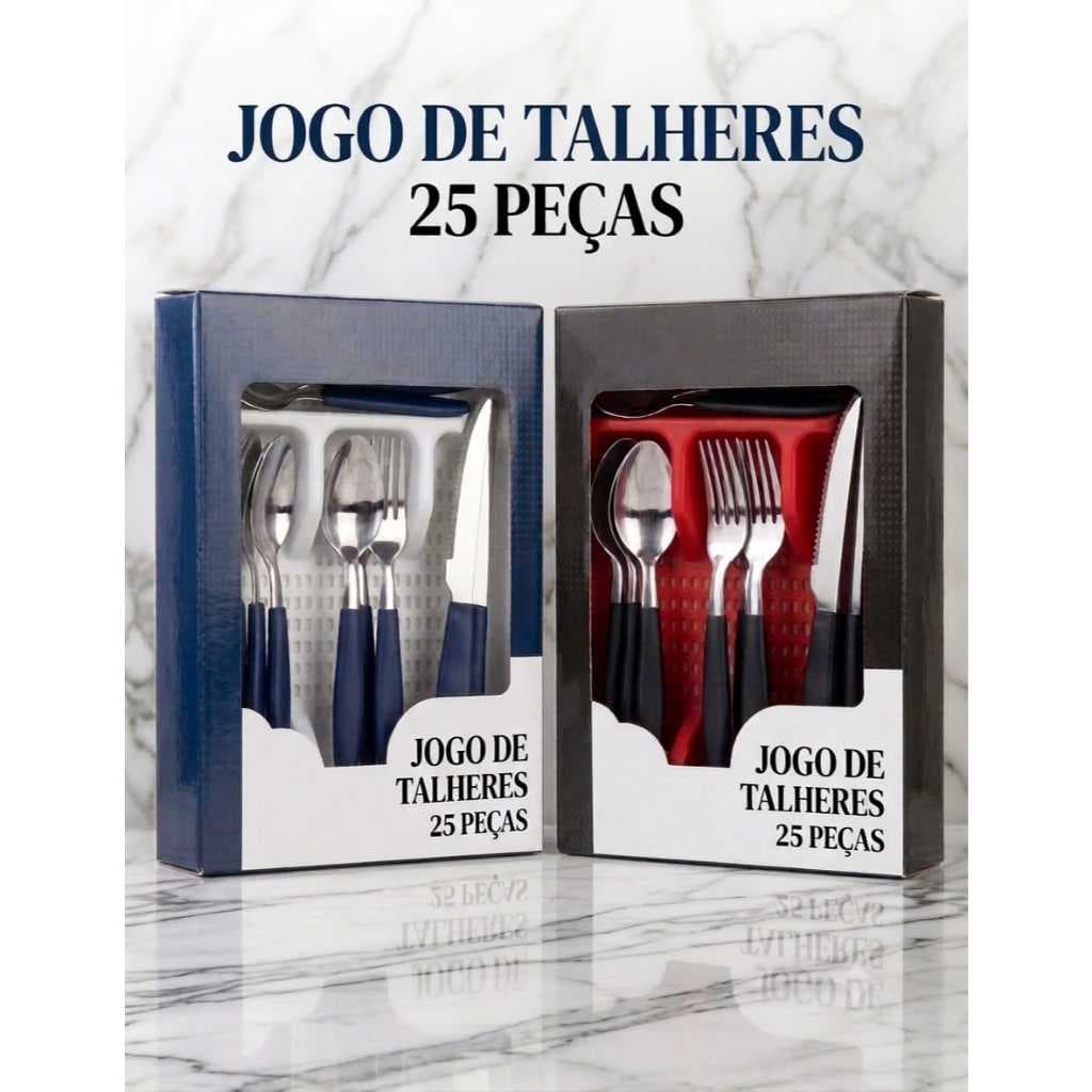 Jogo De Talher 24 Peças + Porta Talheres