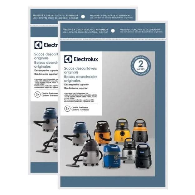 6 Sacos Descartáveis Para Aspirador Aqp20 Electrolux - Original