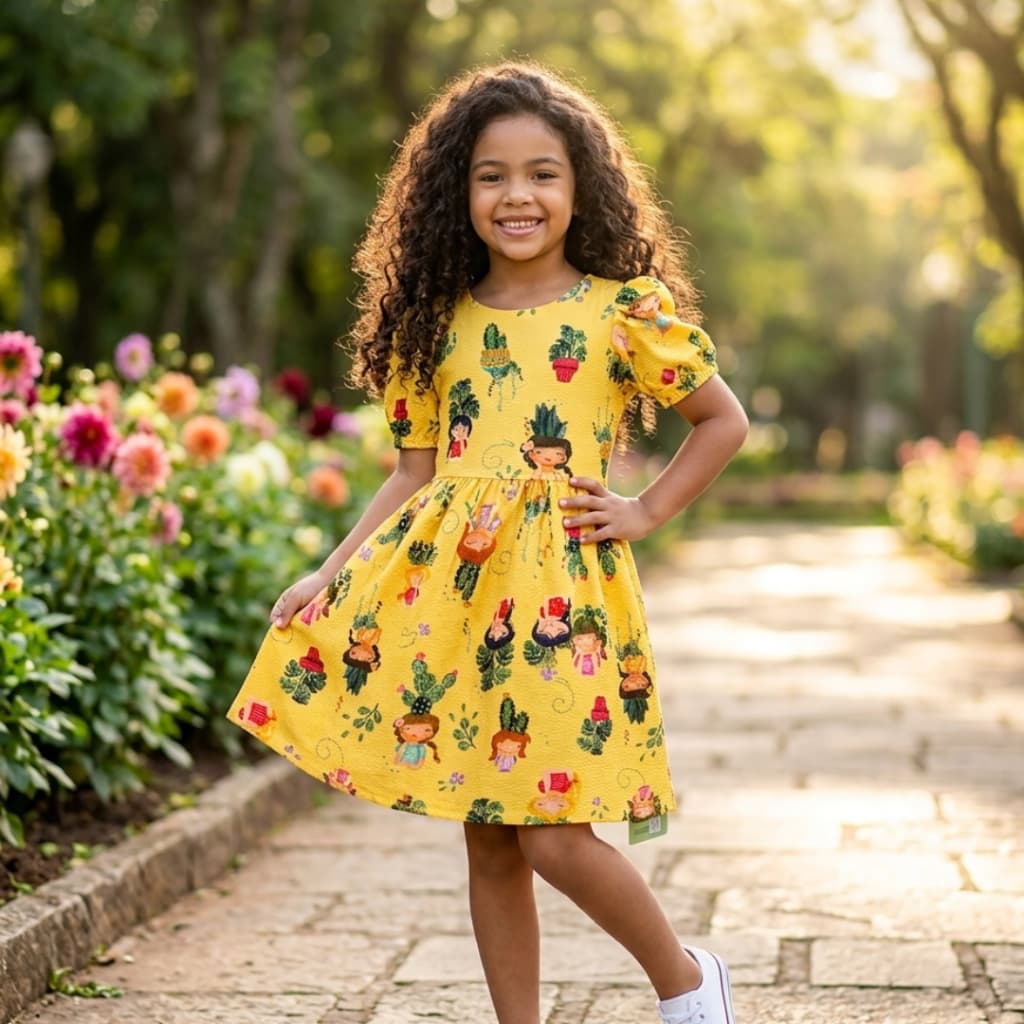 Vestido Infantil Menina Verão Feminino look casual Infantil feminina criança Floral tamanho 8 roupa menina blogueirinha