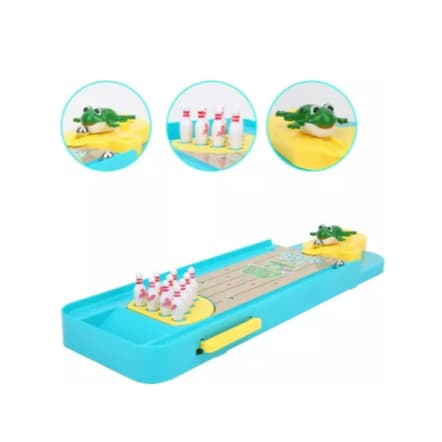 Mini Boliche De Mesa Infantil Com Lançador Bolinha Criança Brinquedo