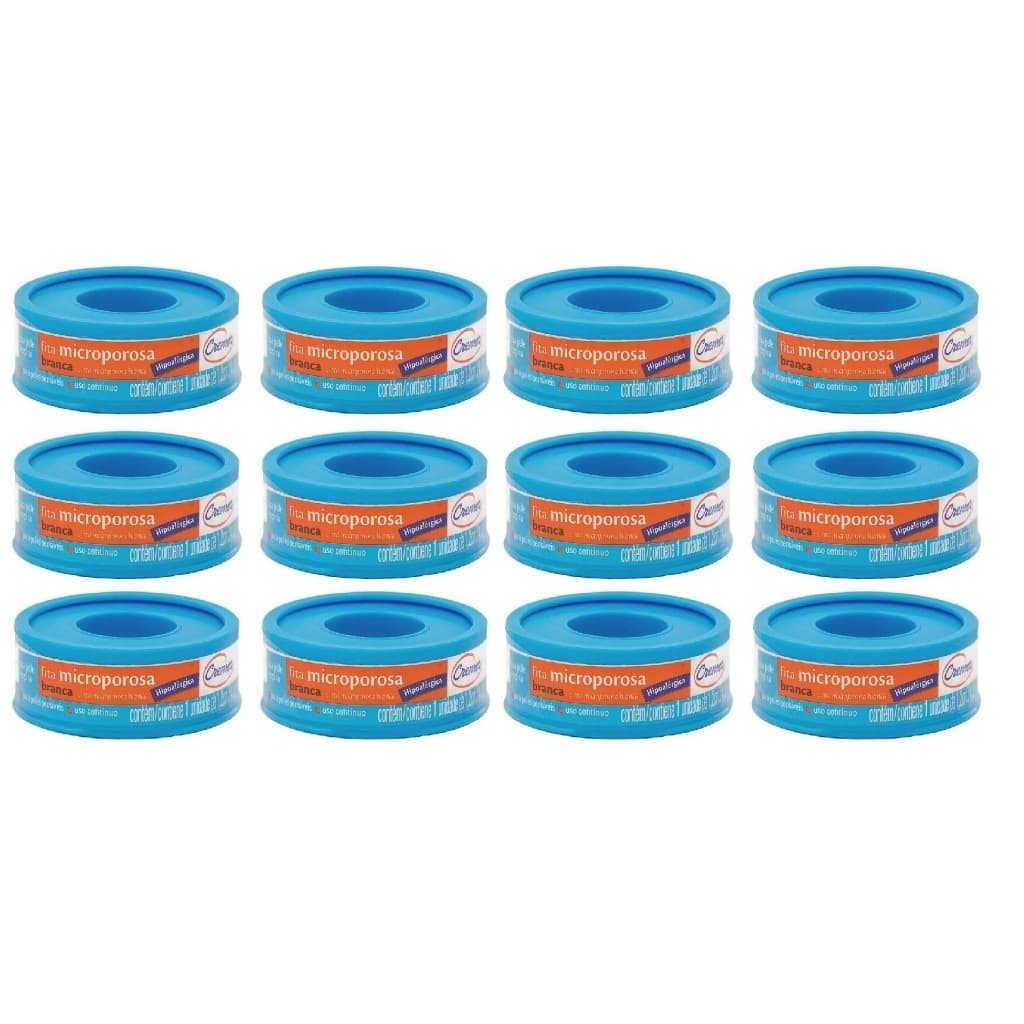 Fita Microporosa Cremer Bege 1,2cm X 4,5m Kit Econômico com 12 Rolos Envio Imediato