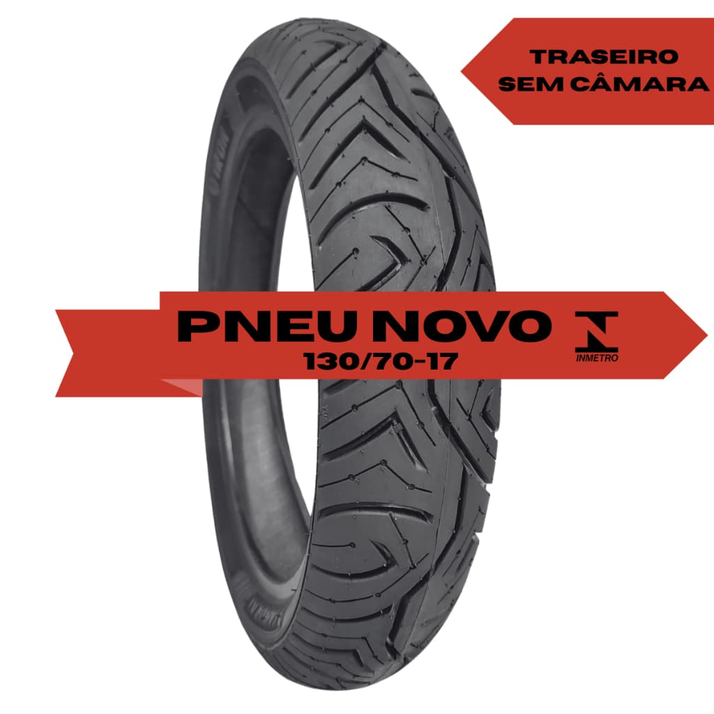 Pneu Traseiro Cb300 Cbx250 Fazer250 Ninja250R 130/70-17  Sem Camara Novo