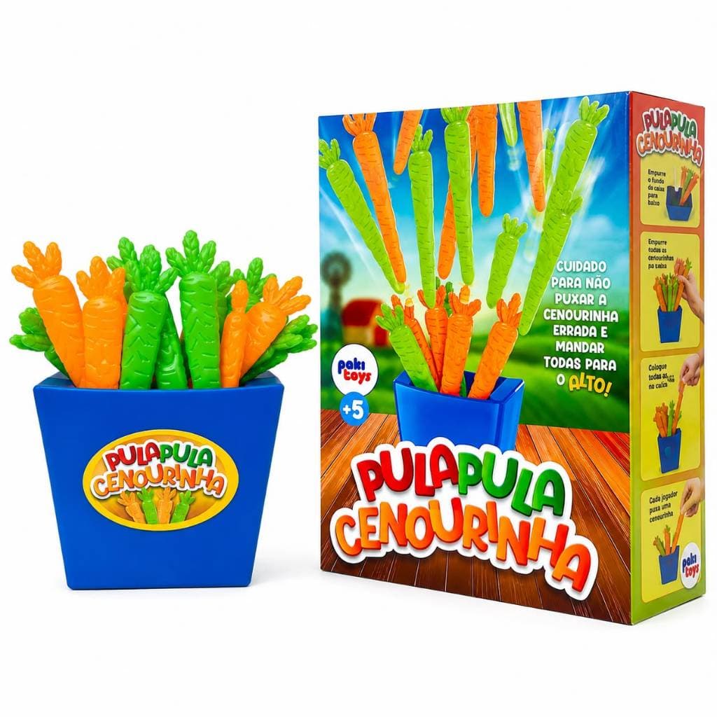 Jogo Pula Pula Cenourinha Paki Toys Infantil 5+ Brinquedo Interativo de Coordenação e Raciocínio