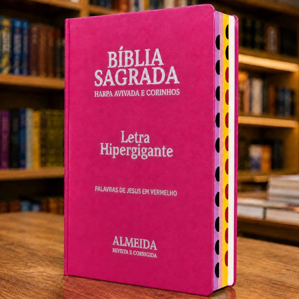 Biblia Feminina Letra Hiper Gigante | Harpa & Corinhos | RC | Luxo Pink