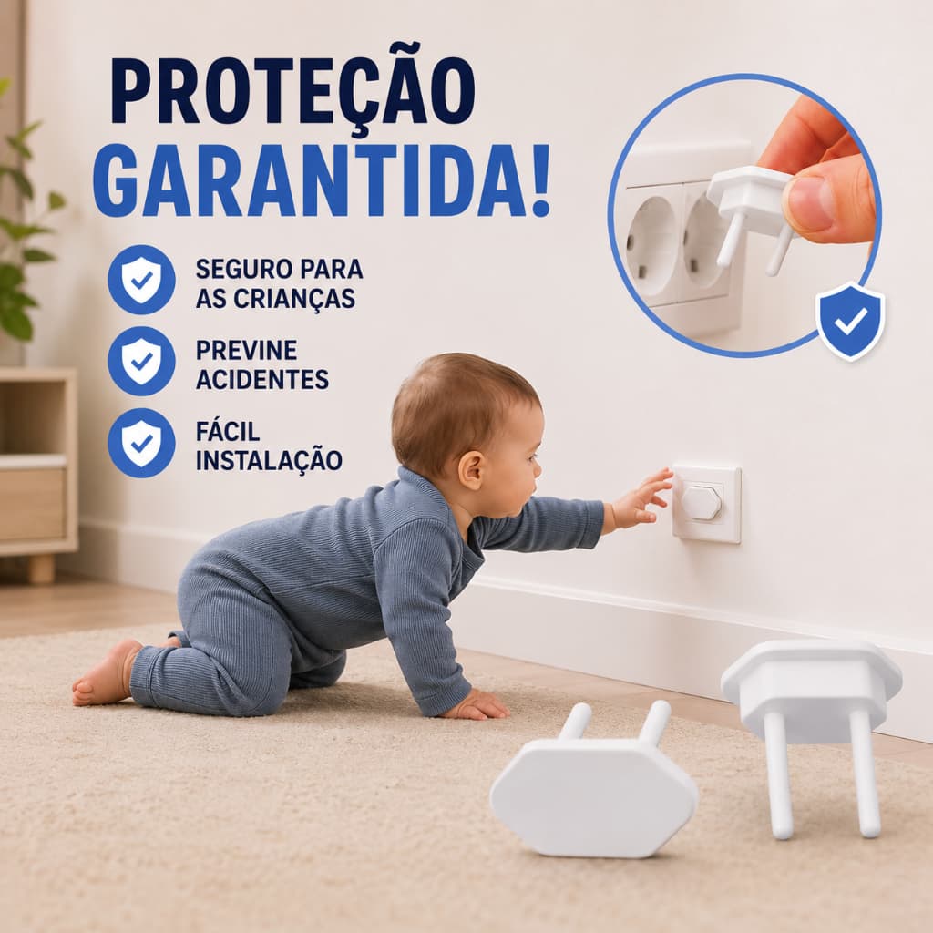 Tampa Protetor Tomada Infantil Bebê Criança Anti Choque Segurança Elétrica Tampa Plug Tomada Kit
