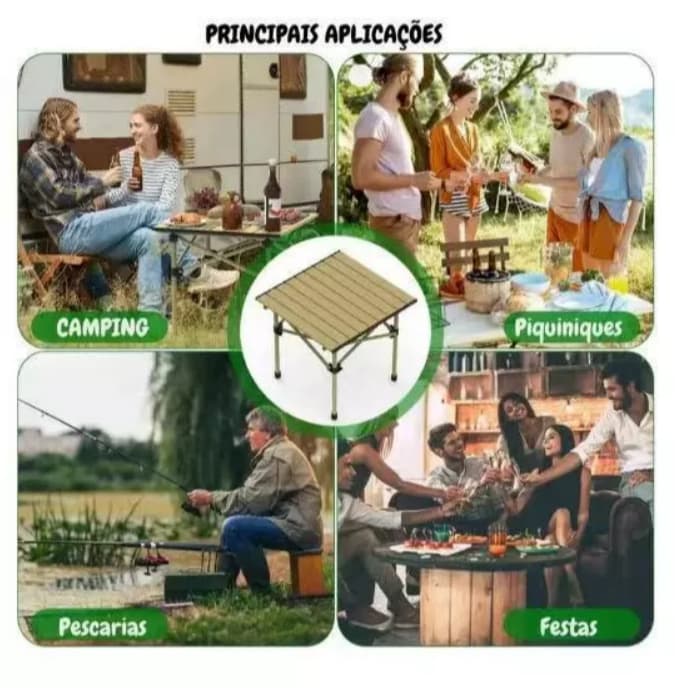 Mesa Camping Portátil Dobrável Alumínio Praia Acampamento Camping Churrasco COM Bolsa De Transporte