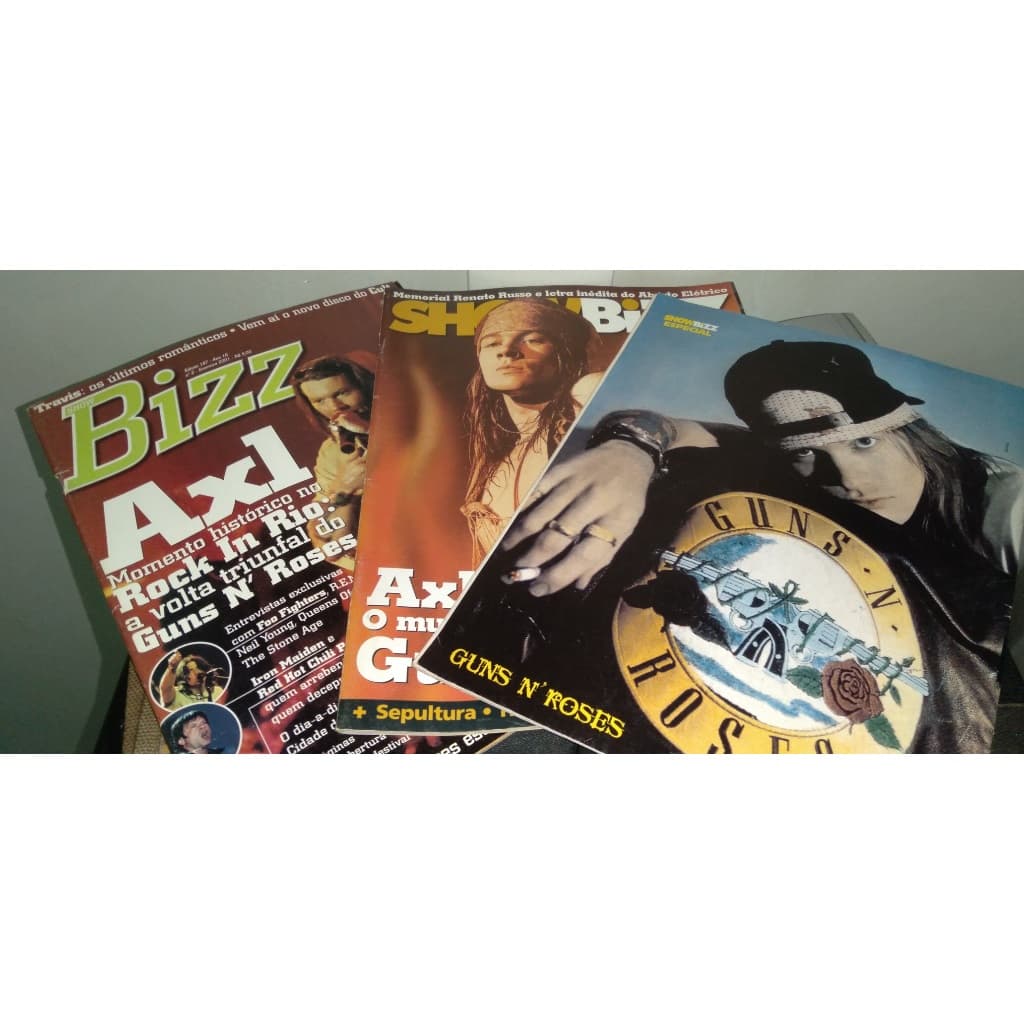 2 Edições Capa + 1 Revista Especial Showbizz Guns N Roses