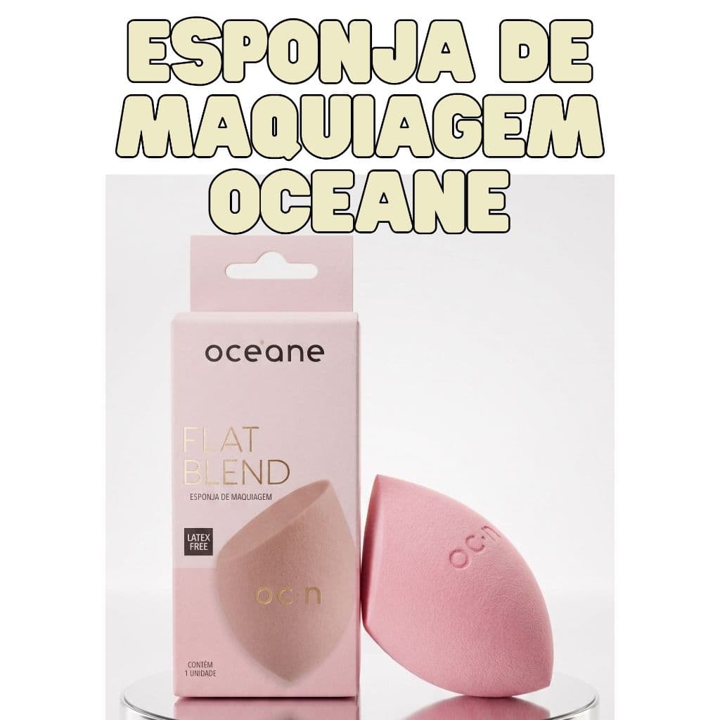 Esponja de Maquiagem Oceane Flat Blend Rosa Sem Látex | Esponja para Base, Corretivo e Pó