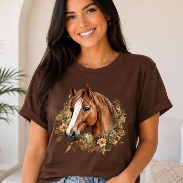 Camisets Feminina Cavalo Country 100% Algodão Premium Camiseta Agro