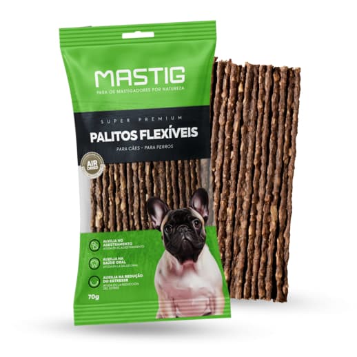 Palito Flex Bacon 70g Mastig Petisco Mastigável para Cães