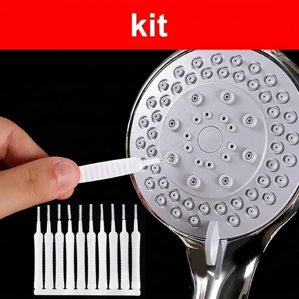 Kit Escova Desentupidora de Chuveiro Mini Limpador Multifuncional para Desentupir Ralos e Tubulações