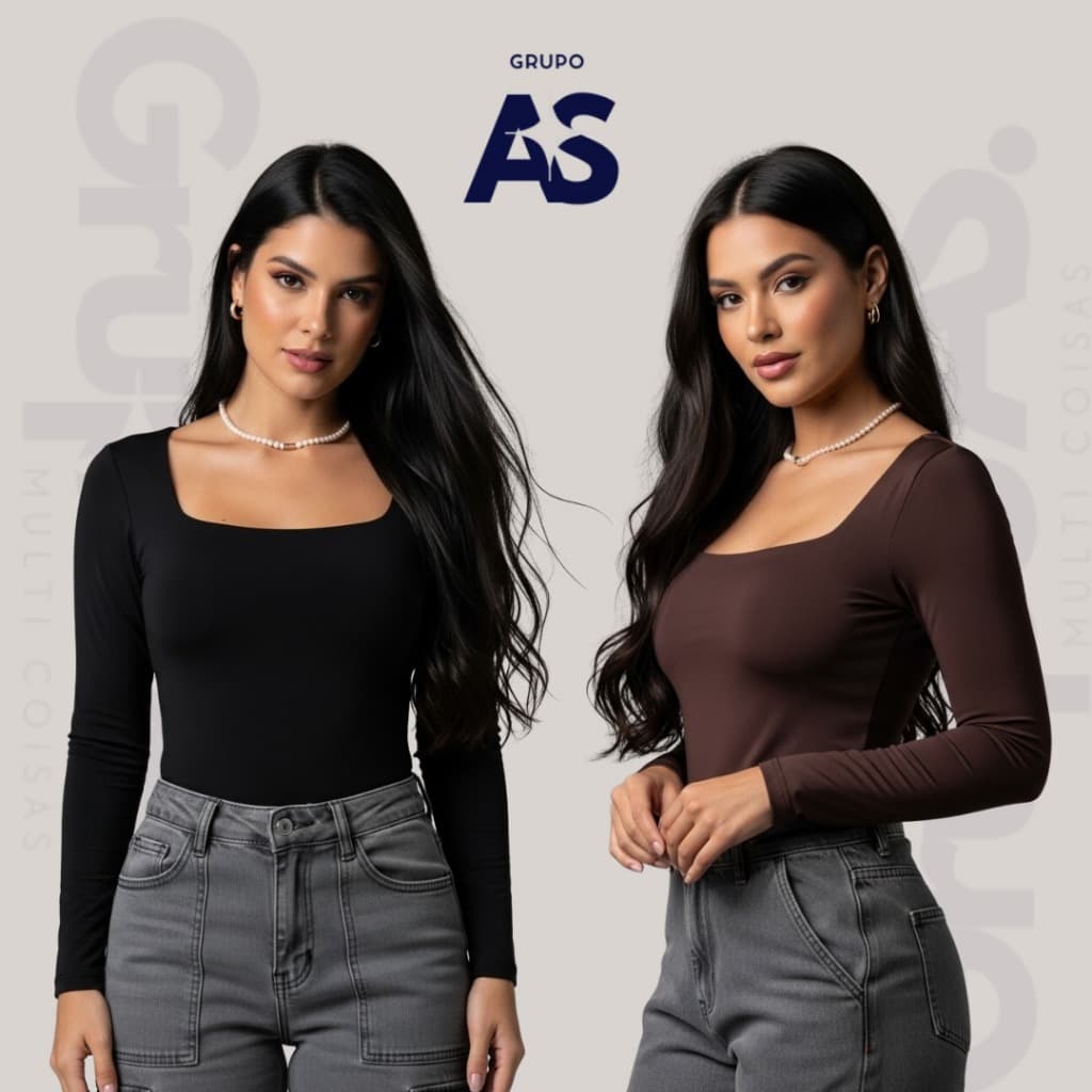 KIT 2 BLUSINHA MANGA LONGA FEMININA SEGUNDA PELE ALTA QUALIDADE