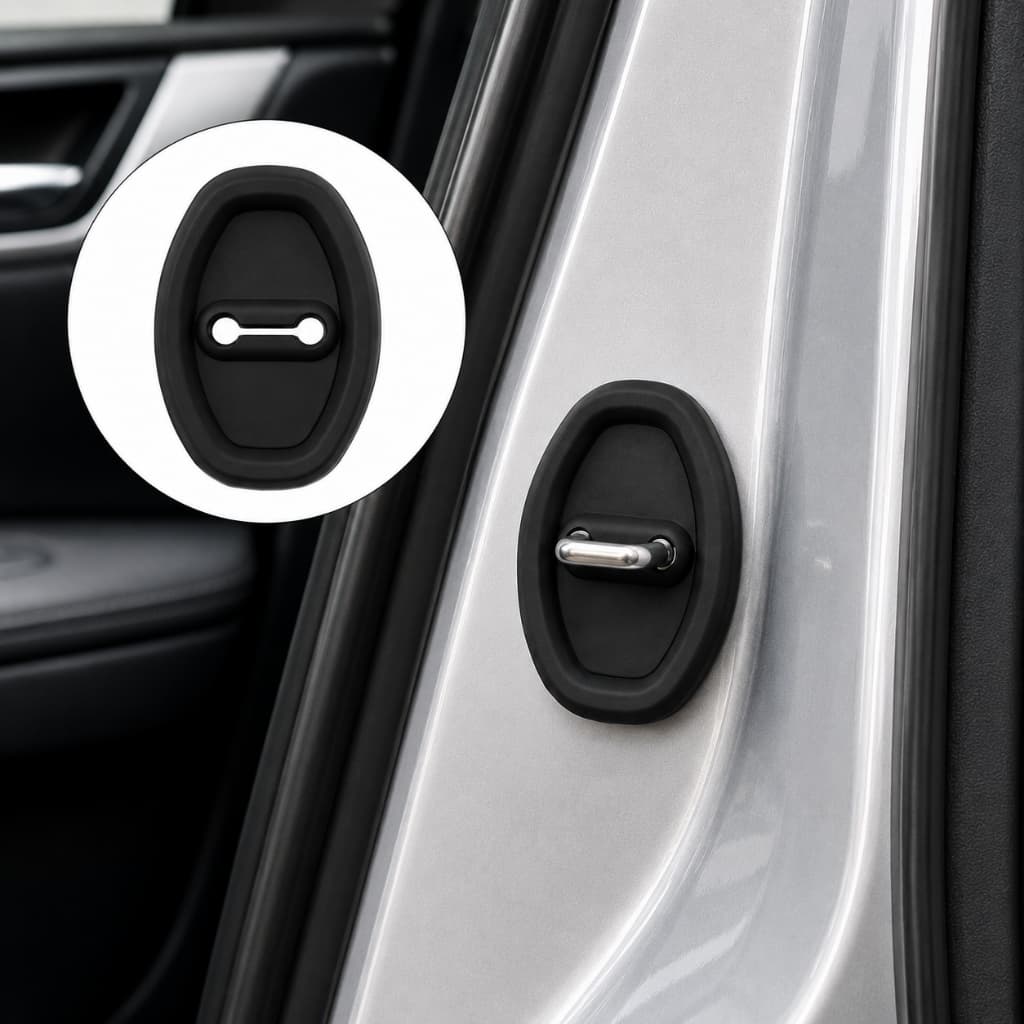 KIt 4 Amortecedor de Impacto para Trava de Porta de Carro, Almofada de Silicone Universal Proteção