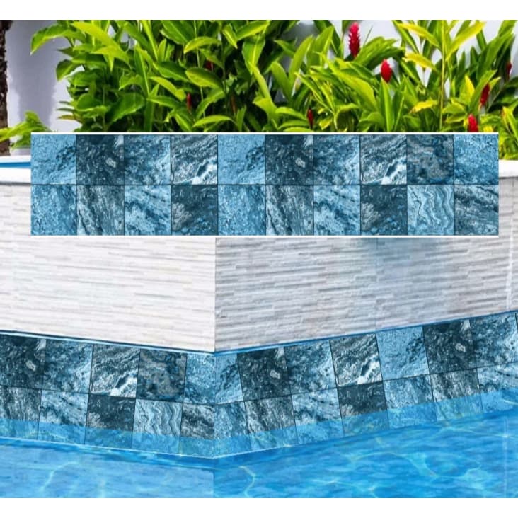 Adesivo Borda de Piscina Vinil Fibra Azulejo