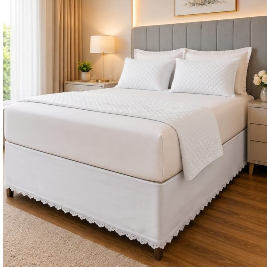 Saia Box Rioleen para cama box Ajustável 3 em 1 para Cama Casal, Queen e King