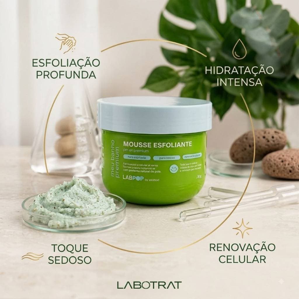 Labotrat Mousse Esfoliante Para Todo Corpo LabPop 240g Vitamina C Banho