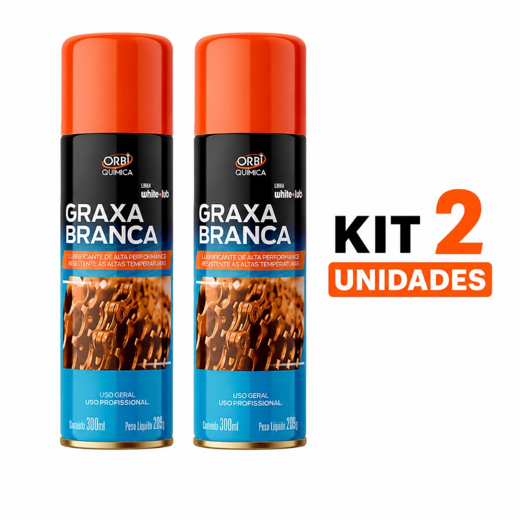 Kit 2 Graxa Branca Spray 300ml Ideal para Corrente de Moto