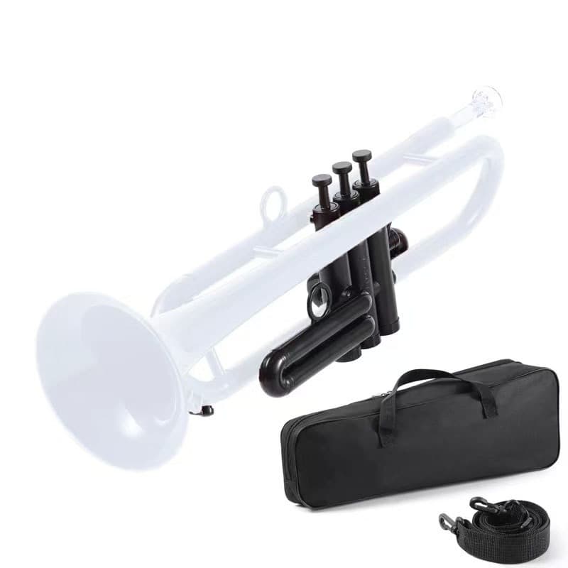 Kit Trompete Bb para Estudante Iniciante, Trompete Plástico Standard com Bocais 3C e 7C para Aprendizado Musical