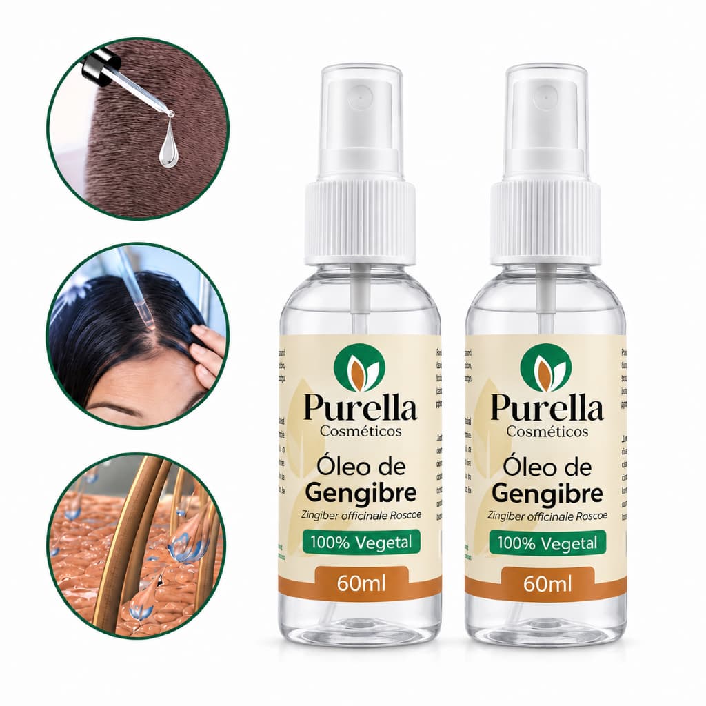 Kit 2 Óleos de 100% Gengibre 60ml – Spray Capilar