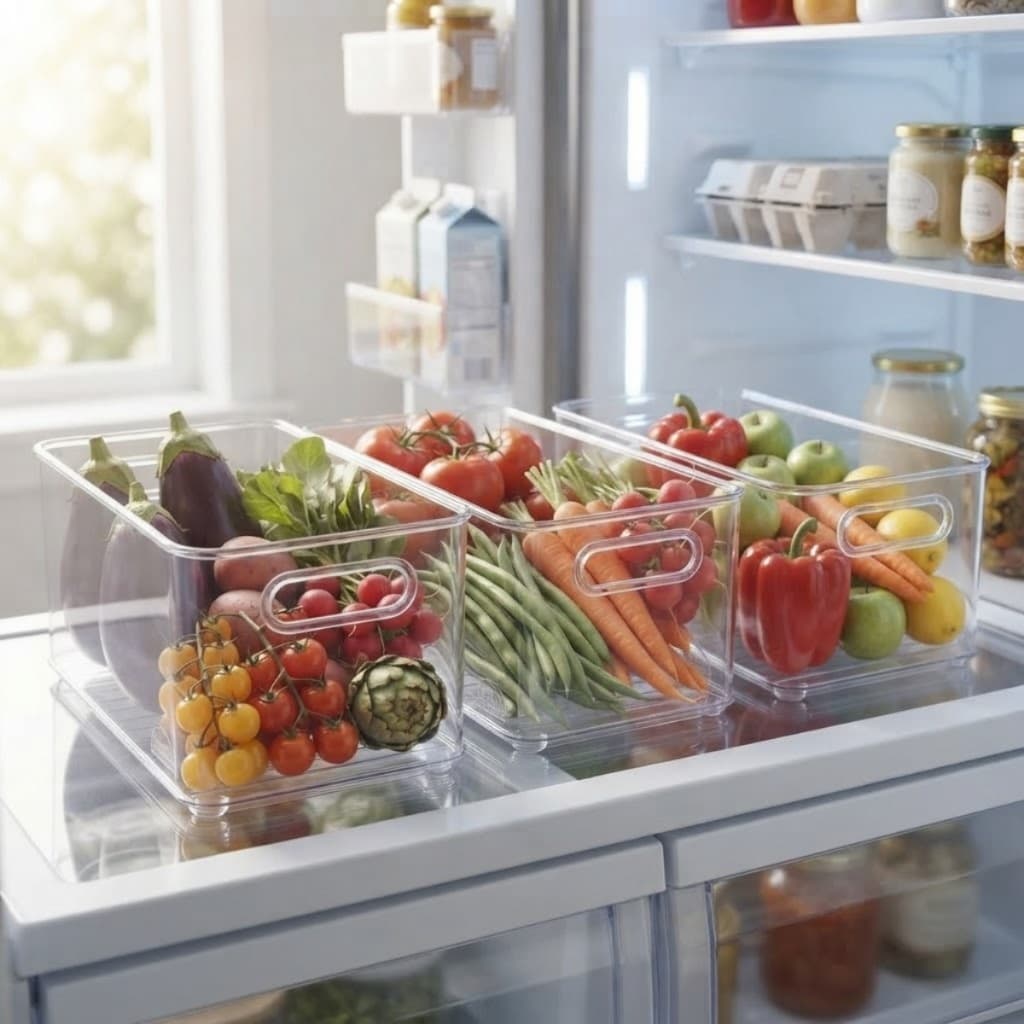 Organizador Latas Geladeira Armário Multiuso Kit com 3 Empilhável Modular 10x20