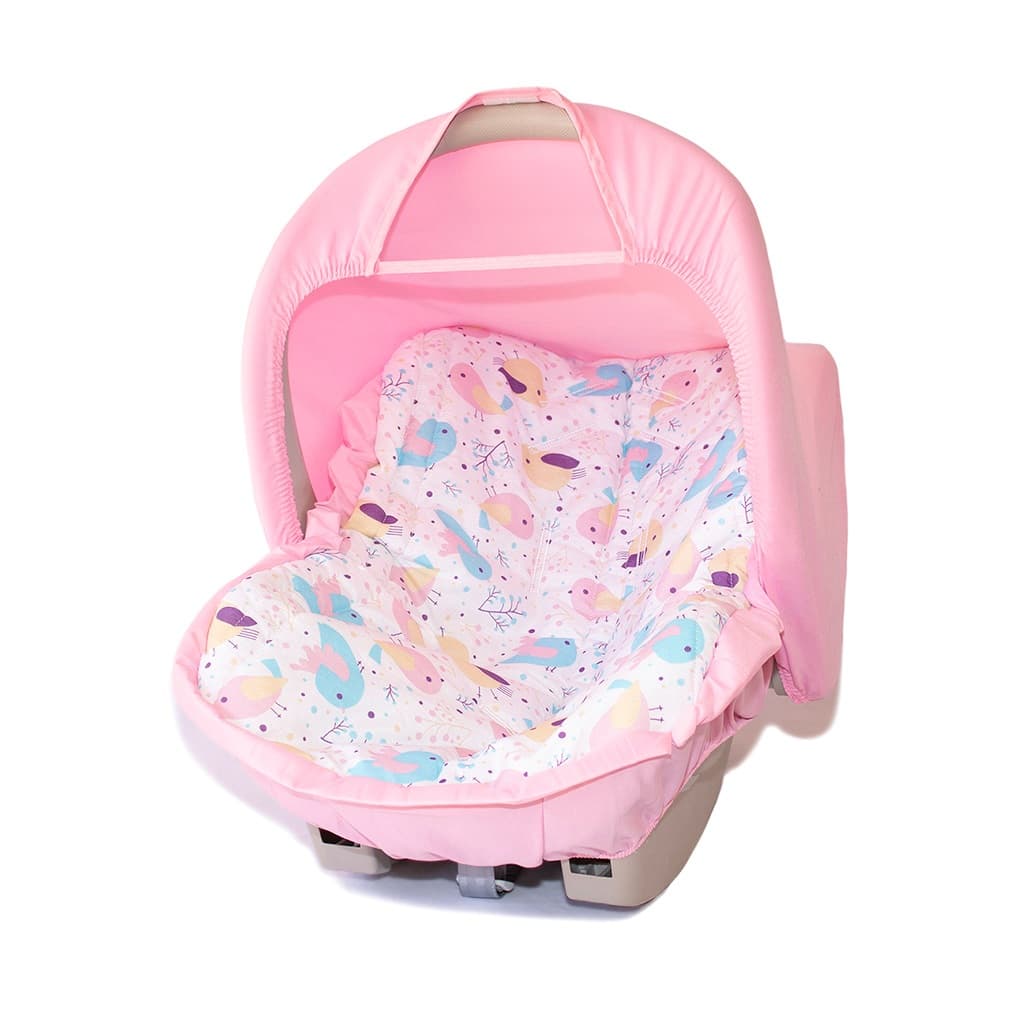 Capa Bebê Conforto Universal Macia Lavável + Capota De Sol UV50 Proteção Total Bebê