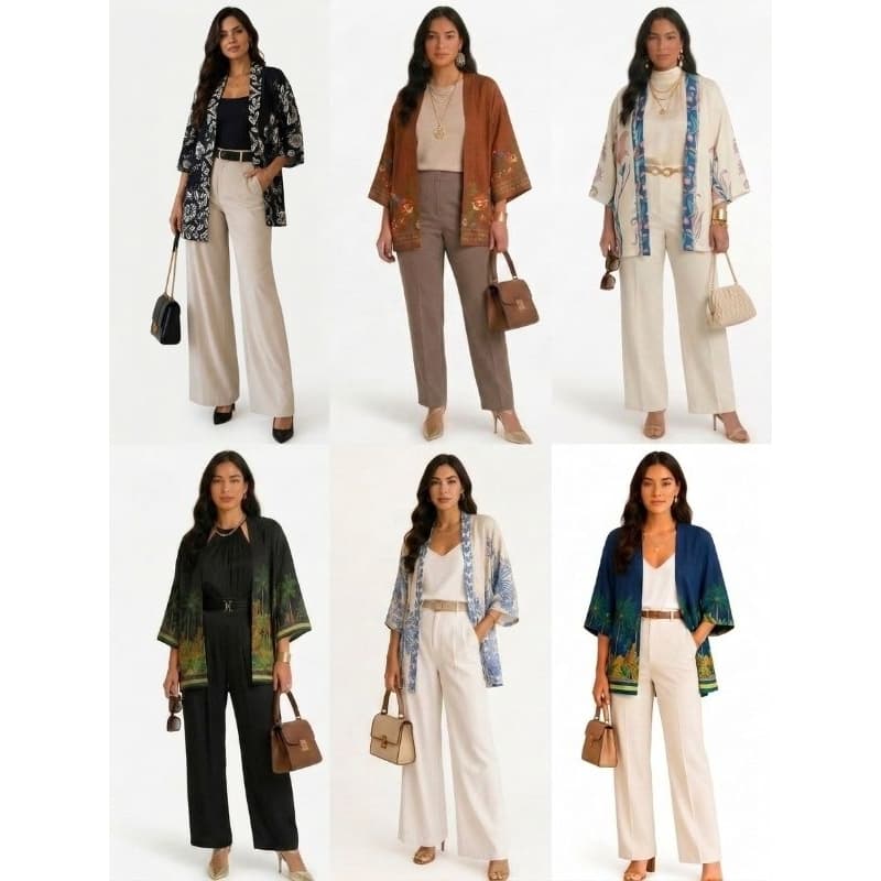 Kimono Cardigan Feminino manga 3/4 Soltinho 100% Viscolinho Blogueirinha Terceira Peça  - Meia Estação e Verão