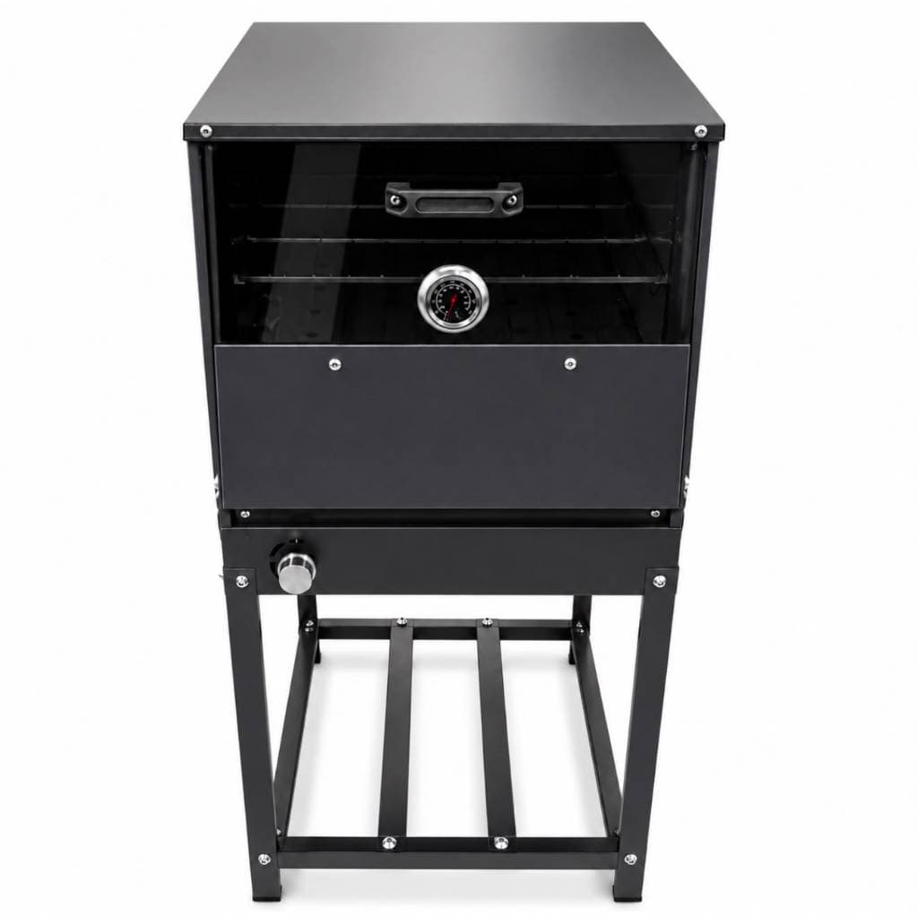 Forno Cavalete Com 2 Grades 70 Litros Profissional + Termômetro Tampa Vidro A Gás