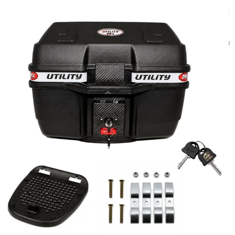 Baú Bauleto Para Moto 28 Litros Glider Utility C/ Base Universal Alta resistência