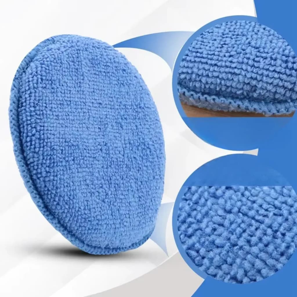 Aplicador De Microfibra Com Encaixe De Mão Para Cera E Pretinho Espuma De Limpeza Automotiva