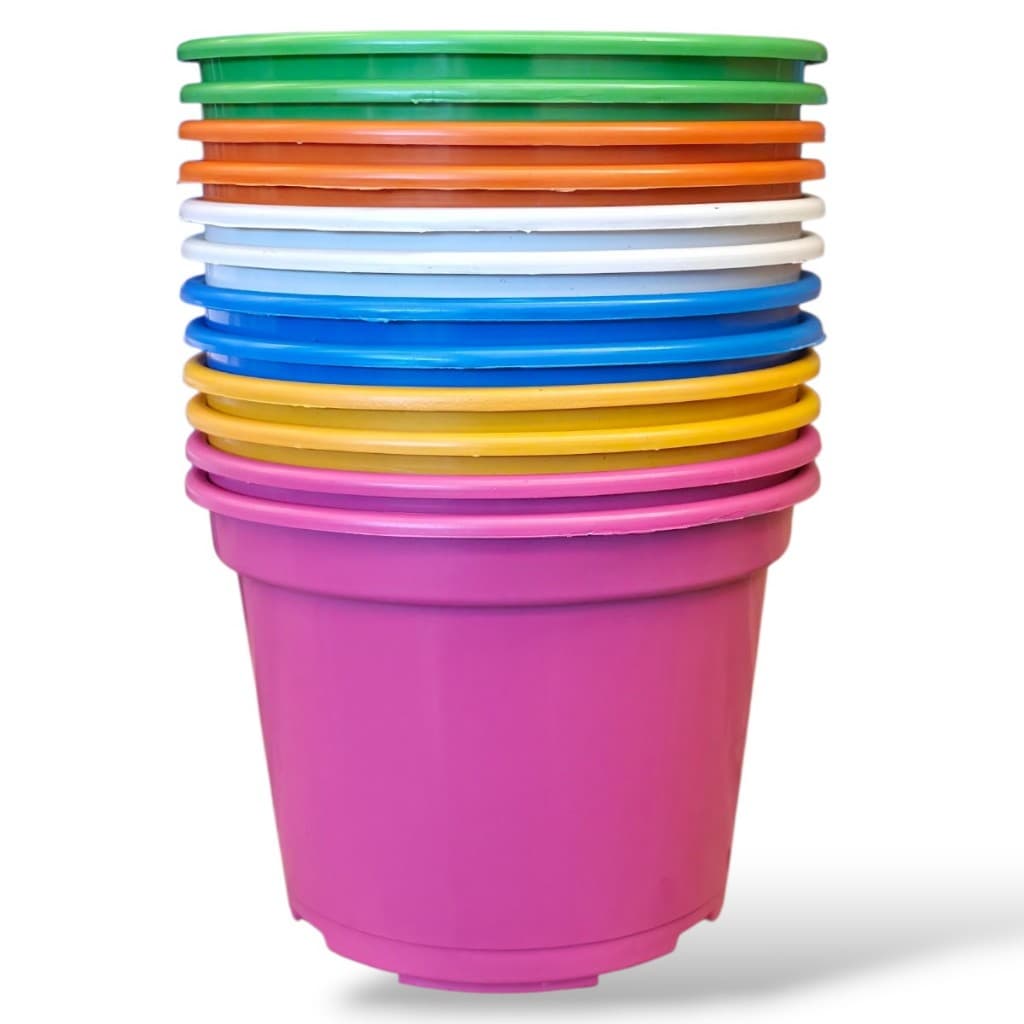 10 Vasos Coloridos Jardinagem 1 Litro Pote 14 Para Plantas Decoração