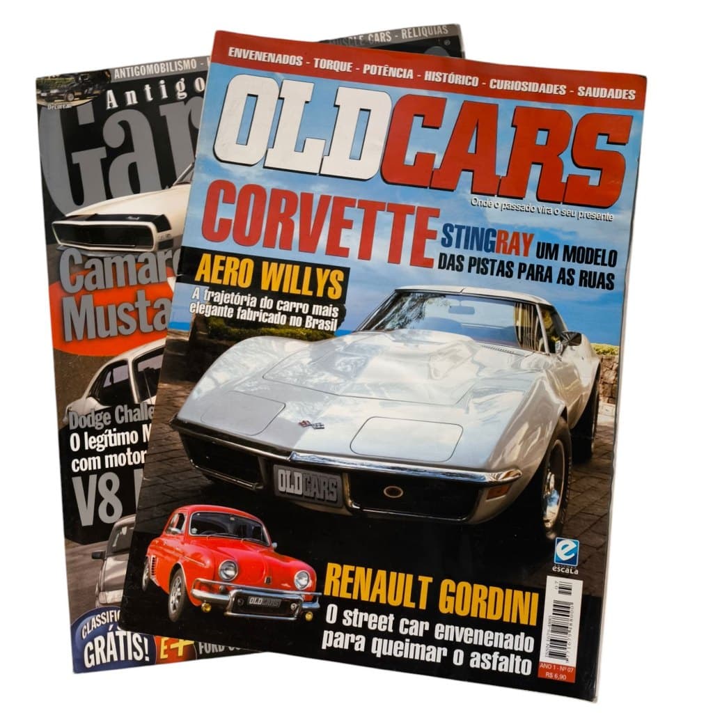 Duas revistas automobilísticas Old Cars e Antigos de Garagem