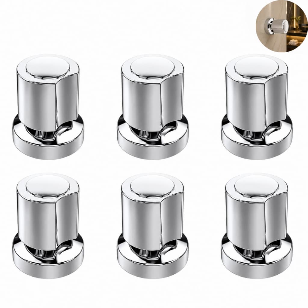 Kit 6 Acabamentos Registro Metal Cromado C40 Padrão Docol 20 Estrias 1/2 3/4 Chuveiro Banheiro