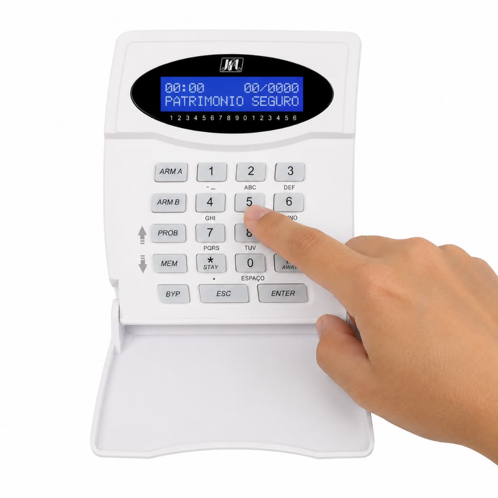TECLADO LCD TEC-300 COM FIO JFL FÁCIL PROGRAMAÇÃO DE CENTRAIS MONITORAVEIS