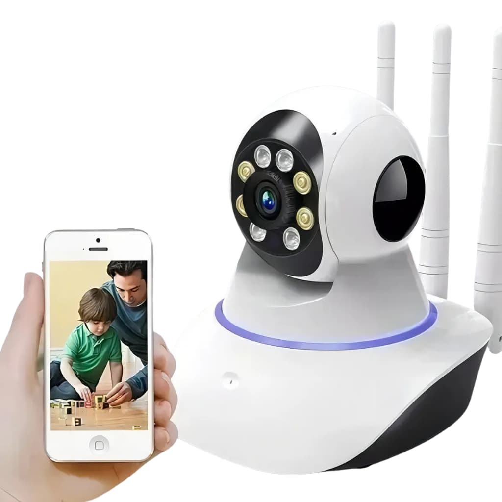 Câmera Babá Eletrônica Wi-Fi Kapbom Visão Noturna Áudio 3 Antenas  P2P Monitoramento