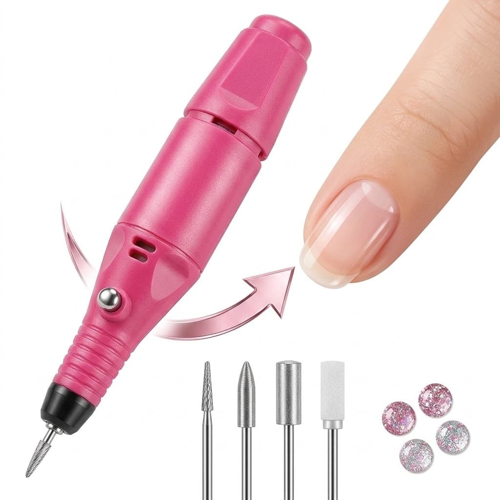 Kit Manicure Pedicure Lixadeira Elétrica Portátil Unhas Polimento Acabamento