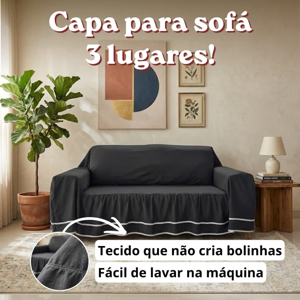 Capa Protetora para Sofá Dália 3 Lugares – Proteção e Conforto