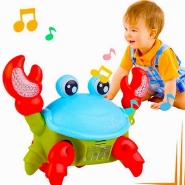 Caranguejo Fujão Brinquedo Eletrônico Anda Sozinho Luz E Som